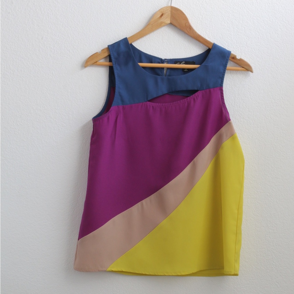 C. Luce Sleeveless Color Block Tank Sz: S